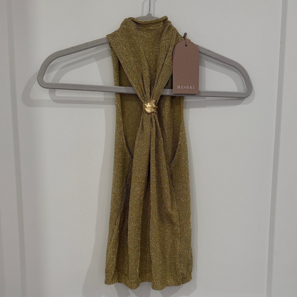 Meshki Gold Glitter Tank Top - Picture 6 of 7